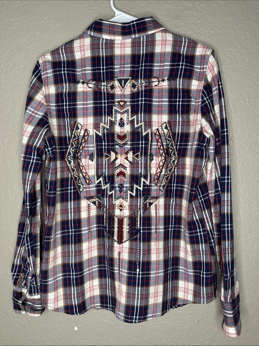 NWT Driftwood "Sam" Embroidered Beaded Plaid Pearl Snap Western Shirt M